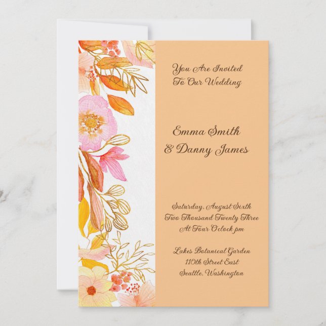 Floral Wedding Invitation (Front)