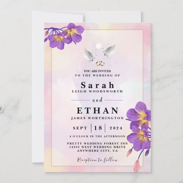 Floral Wedding Invitation (Front)