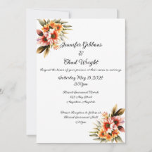 Floral Wedding Invitation, 5x7"