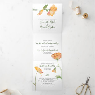 Floral Wedding Invitation All In One