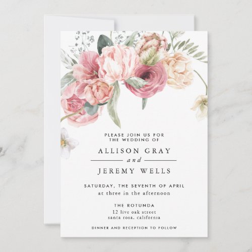 Floral Wedding Invitation  Annabeth