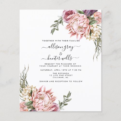 Floral Wedding Invitation  Aubrey 