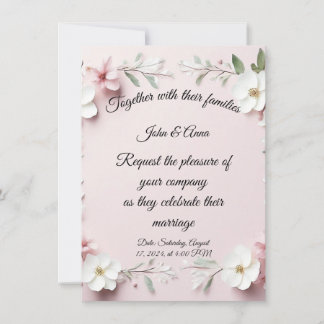 Floral wedding invitation card