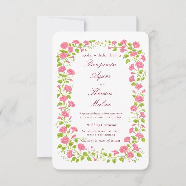 Floral Wedding Invitation Card (Front)