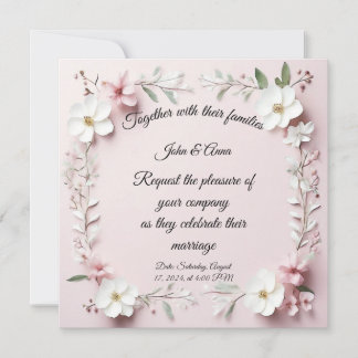 Floral wedding invitation card
