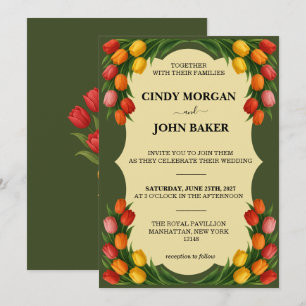 Floral Wedding Invitation Card - Tulips