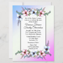 Floral Wedding Invitation Dual Blue / Pink