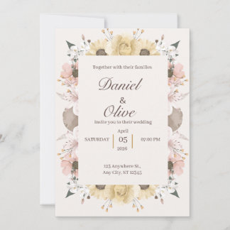 Floral Wedding Invitation Elegant Design