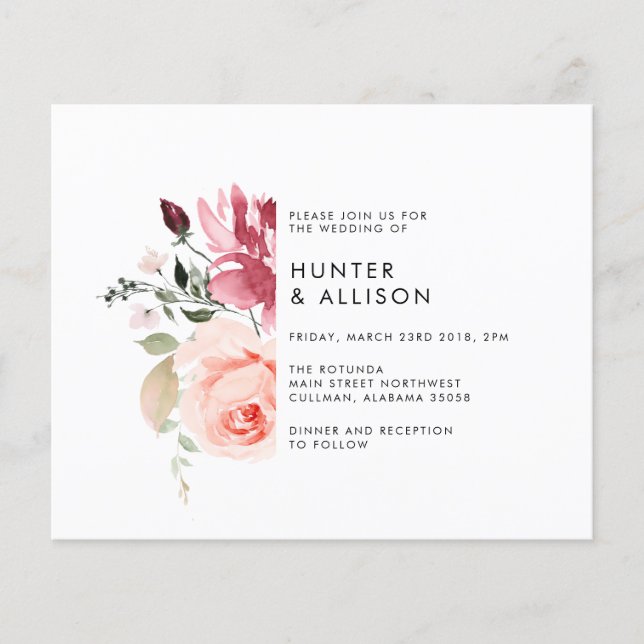 Floral Wedding Invitation Flyer (Front)