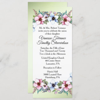 Floral Wedding Invitation Green