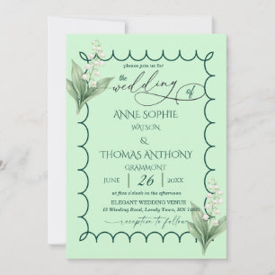 Floral Wedding Invitation Lily of Valley Elegant