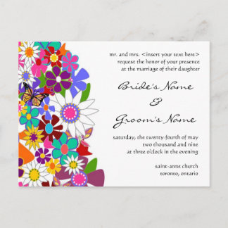 Floral Wedding Invitation Postcard