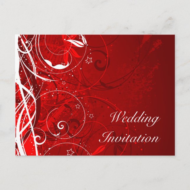 Floral Wedding Invitation Postcard (Front)