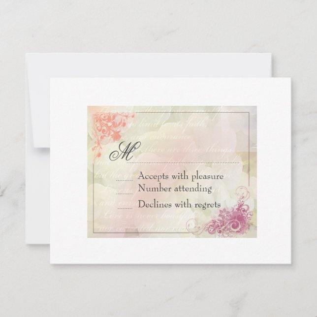 Floral Wedding Invitation Response card (Front)