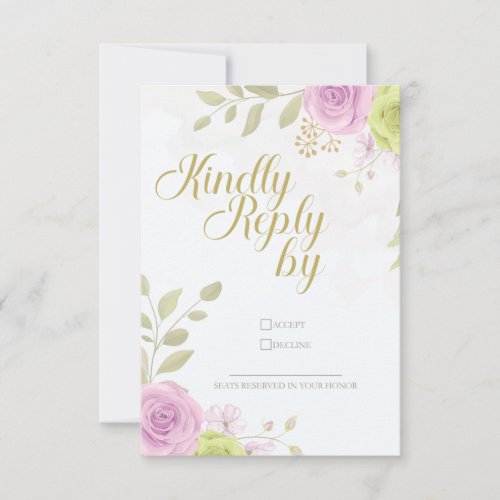 Floral Wedding Invitation RSVP Card