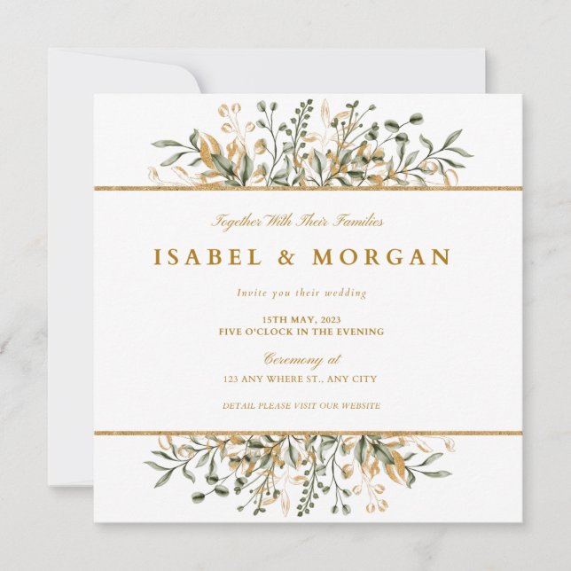 Floral Wedding Invitation Save The Date (Front)
