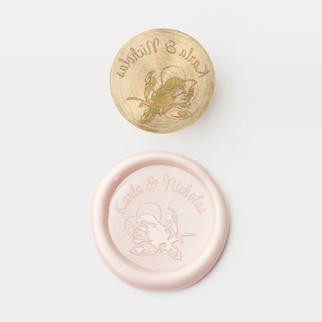Floral Wedding Invitation Solid Brass Wax Stamper (Stamped)