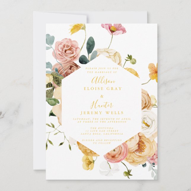 Floral Wedding Invitation | Sutton (Front)