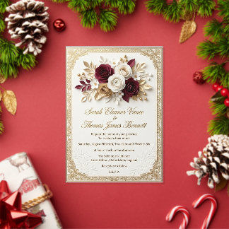 Floral Wedding Invitation Template | Rustic Boho
