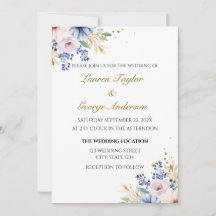 Floral wedding invitation, wedding invite