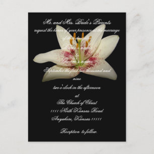Floral Wedding invitation white lily Postcard