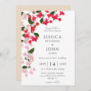 Floral Wedding Invitation with Bougainvillea