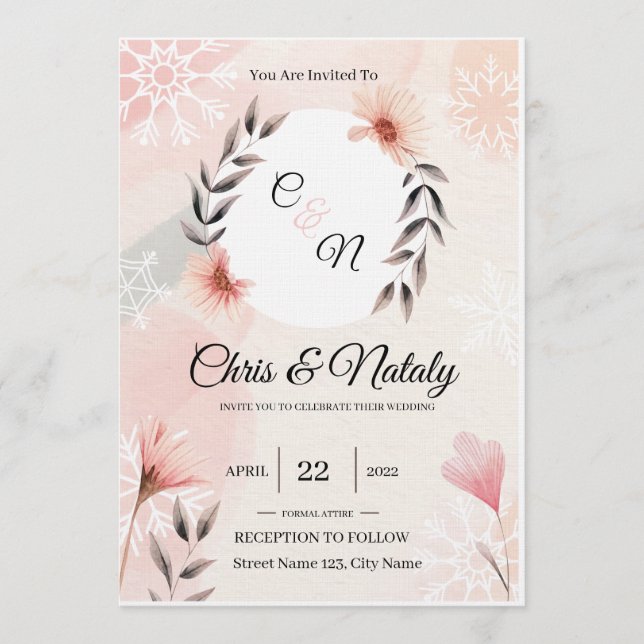 Floral Wedding Invitations (Front)
