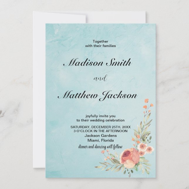 Floral Wedding Invitations (Front)