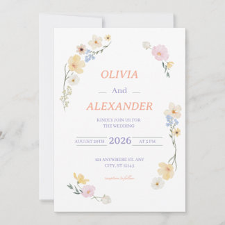 Floral Wedding Invitations Colorful flowers