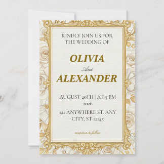 Floral Wedding Invitations Royal Luxury