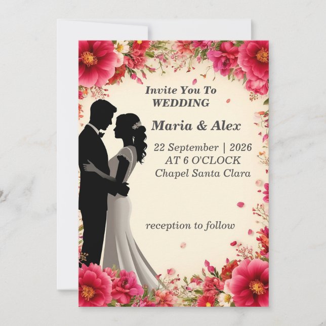 ✨ Floral Wedding Invite For Anniversary Party ✨ (Front)