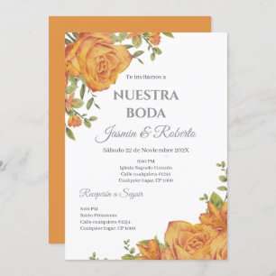Floral Wedding invite in Spanish
