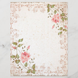Floral Wedding Letterhead, Rose paper, Weddings