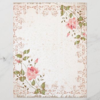 Floral Wedding Letterhead  Rose Paper  Weddings by itsyourwedding at Zazzle