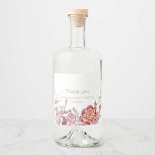 Floral  wedding liquor bottle label