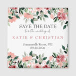 Floral Wedding Magnets<br><div class="desc">Don't let anyone forget to RSVP! Pop a magnet in with the invitation,  so guests can stick them to their fridge. This is a simplistic magnet featuring a gorgeous floral bouquet in vintage pink and green tones. Click to edit to customize this design with your details.</div>