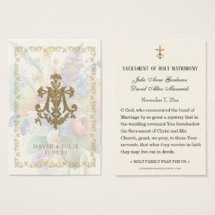 Floral Wedding Marian Cross Holy Card