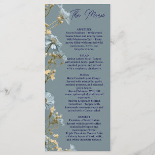Floral Wedding Menu, Minimalist Menu, Elegant Menu