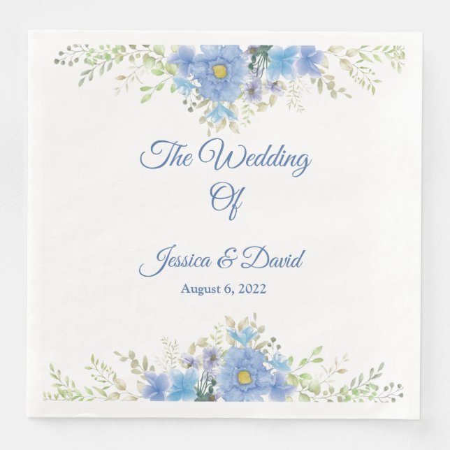 Floral Wedding  Napkins (Front)