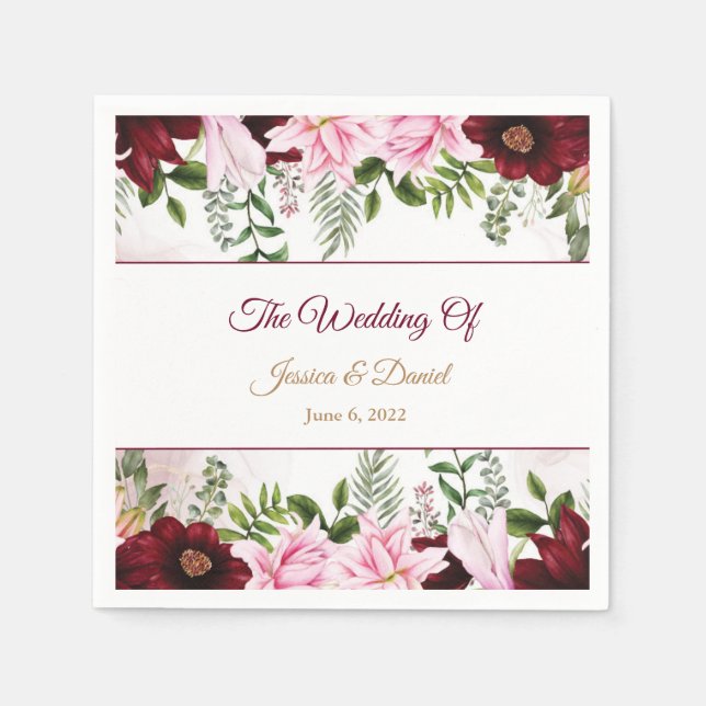 Floral Wedding   Napkins (Front)