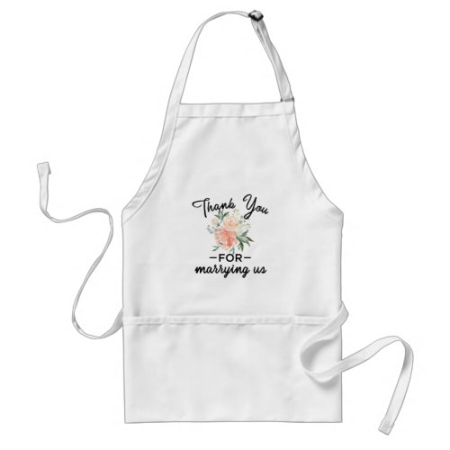 Floral Wedding Officiant Thank You Adult Apron
