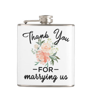 Floral Wedding Officiant Thank You Flask