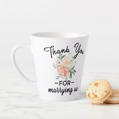 Floral Wedding Officiant Thank You Latte Mug