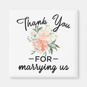 Floral Wedding Officiant Thank You Magnet