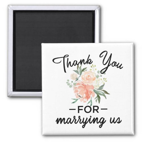 Floral Wedding Officiant Thank You Magnet