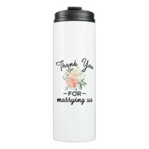 Floral Wedding Officiant Thank You Thermal Tumbler