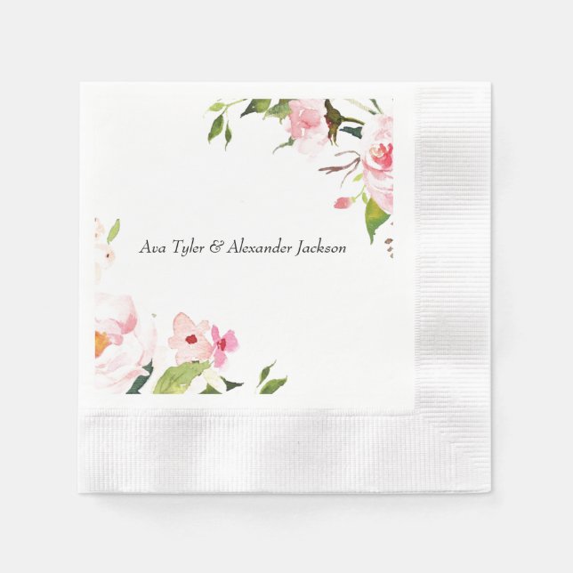Floral wedding paper napkins (Front)