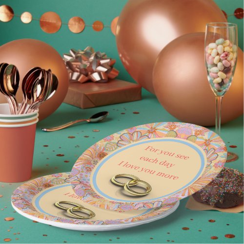 Floral Wedding Paper Party Plates