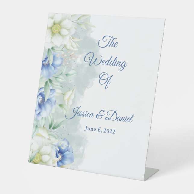 Floral Wedding   Pedestal Sign (Front)