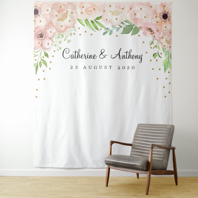 Floral Wedding Photo Booth Backdrop Banner (In Situ)
